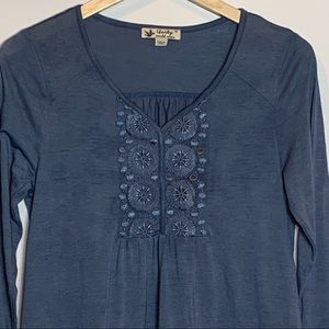 EUC Unity World Wear Smokey Blue Boho Blouse